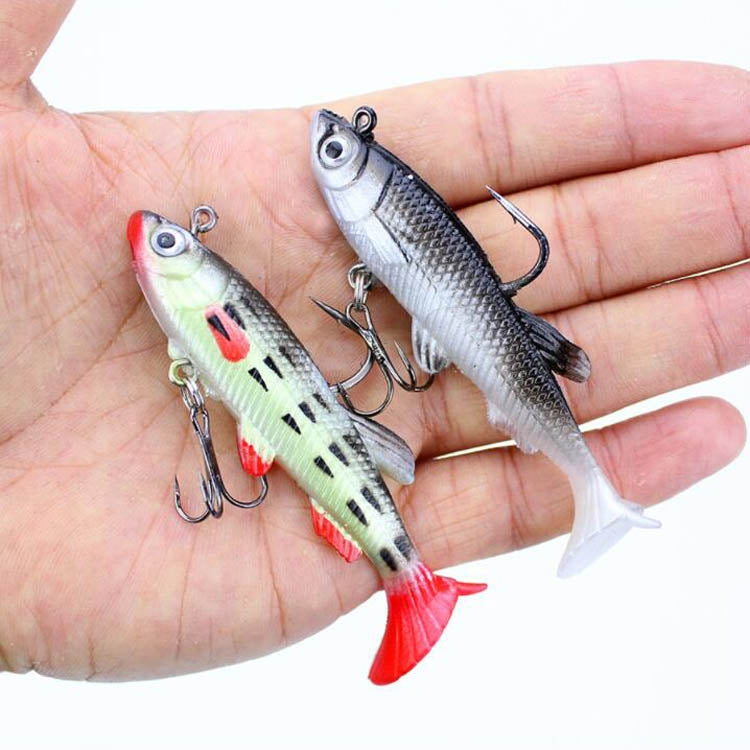 5 PCS Fish-Bait Road Sub-Bait Lead Fish With Single Hook And Three Anchor Hook Bait