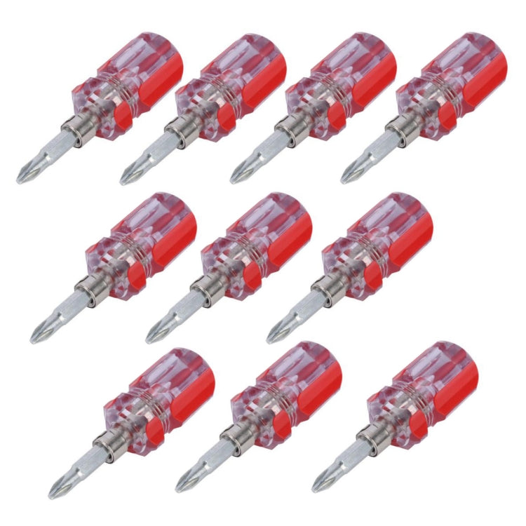 10 PCS Mini Eleven-Shaped Dual-Use Screwdriver With Transparent Crystal Handle