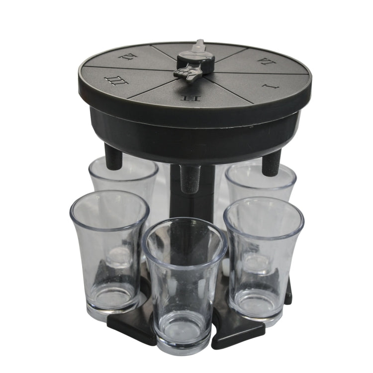 6 Cups Wine Dispenser Automatic Diversion Wine Pourer With Game Turntable, Style: