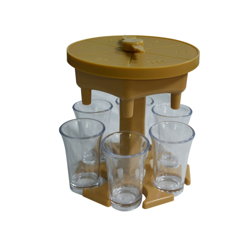 6 Cups Wine Dispenser Automatic Diversion Wine Pourer With Game Turntable, Style: