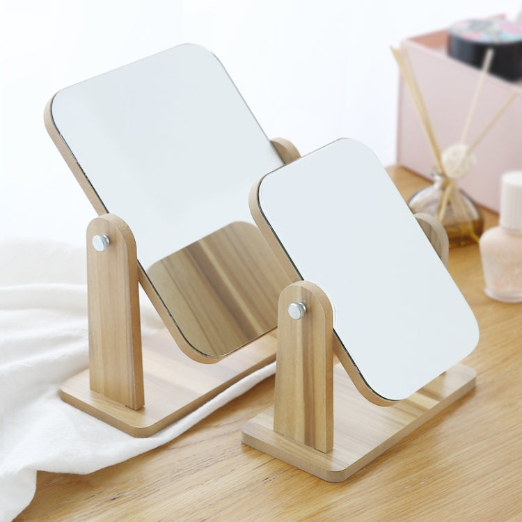 2 PCS Desktop Wooden Makeup Mirror Home Girl Heart Makeup Mirror,Size: