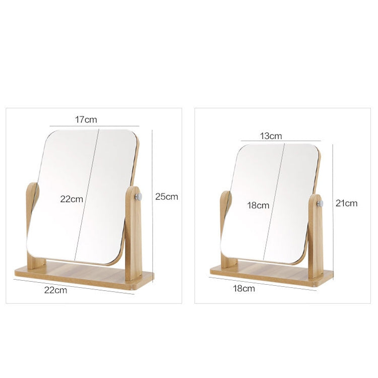 2 PCS Desktop Wooden Makeup Mirror Home Girl Heart Makeup Mirror,Size: