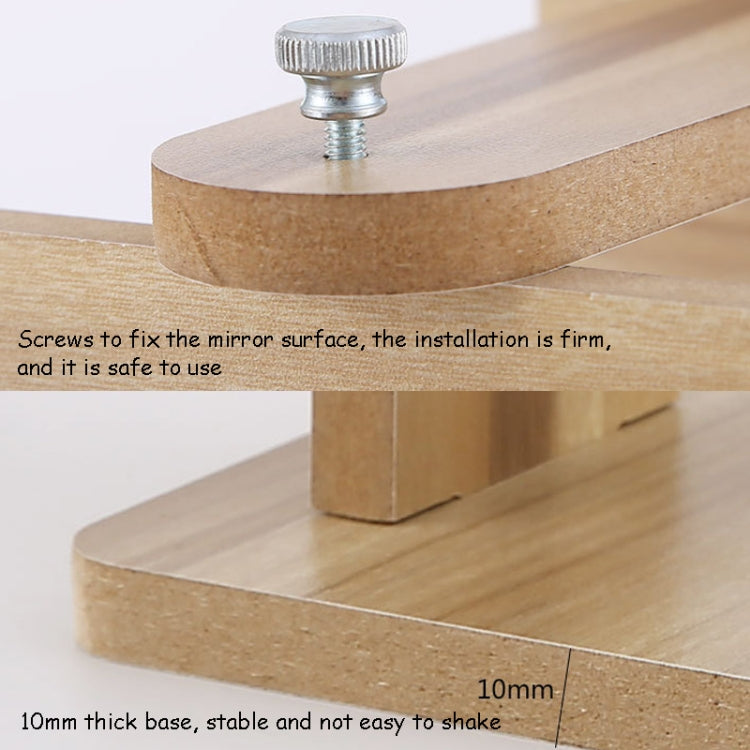 2 PCS Desktop Wooden Makeup Mirror Home Girl Heart Makeup Mirror,Size: