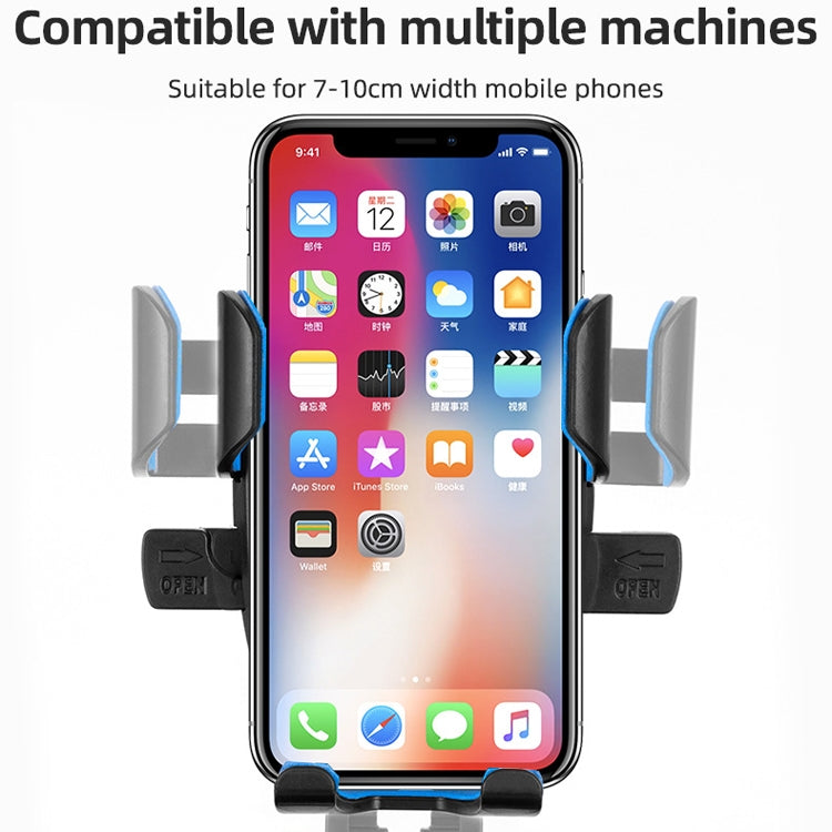 CYCLINGBOX BG-2930 Bicycle Mobile Phone Frame Plastic One-Click Lock Mobile Phone Bracket, Style: Handlebar Installation (Black）