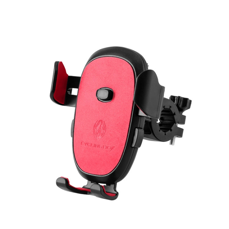 CYCLINGBOX BG-2930 Bicycle Mobile Phone Frame Plastic One-Click Lock Mobile Phone Bracket, Style: Handlebar Installation (Black）