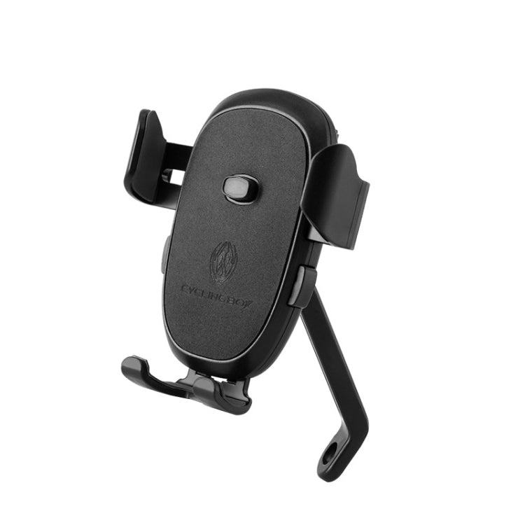 CYCLINGBOX BG-2930 Bicycle Mobile Phone Frame Plastic One-Click Lock Mobile Phone Bracket, Style: Handlebar Installation (Black）