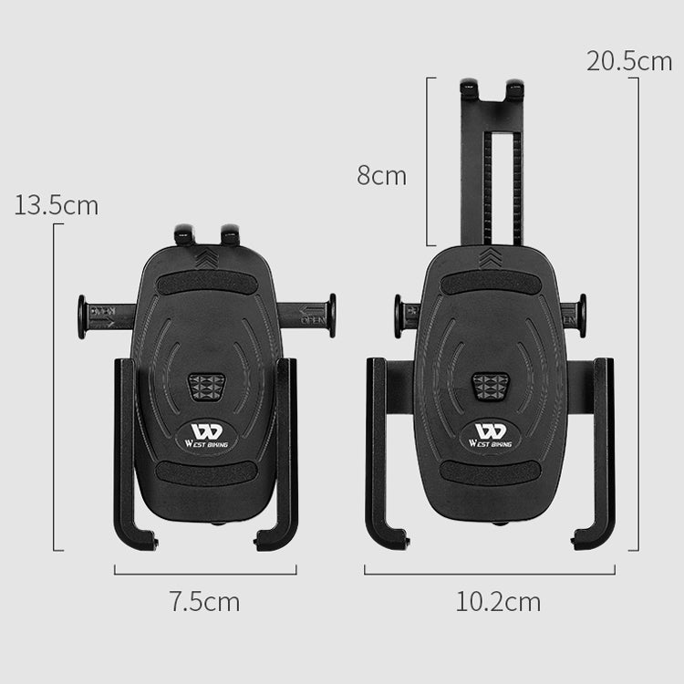 WEST BIKING  Bike Mobile Phone Holder Aluminum 360 Rotatable Electric Bike Scooter Motorcycle Phone Stand,Style: