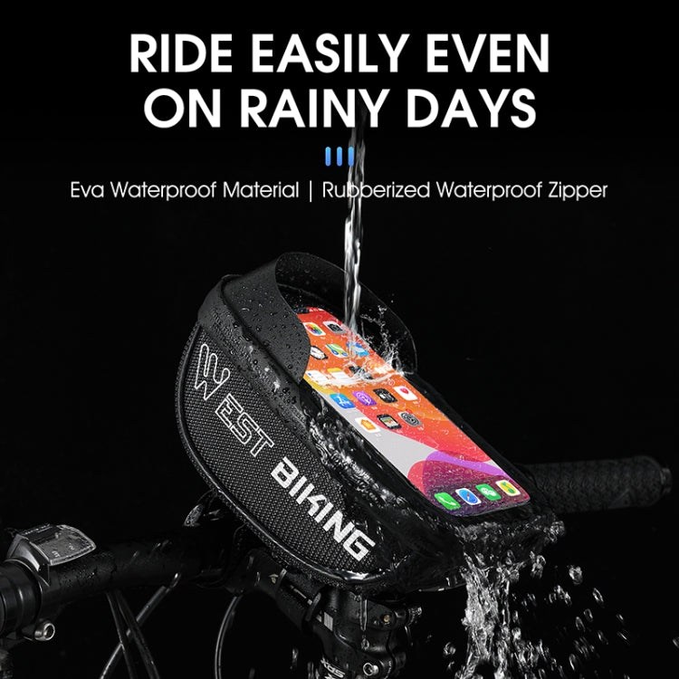 WEST BIKING Bicycle Bag Touch Screen Waterproof MTB Road Bike Handlebar Phone Bag Reflective Front Frame Bag