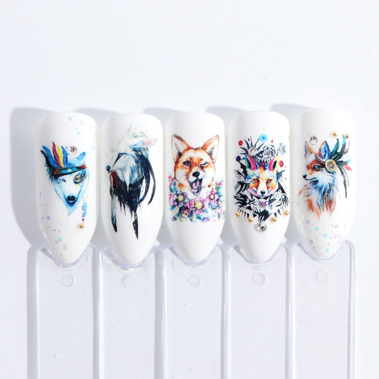 5 PCS Flamingo Nail Stickers Water Decals Cute Animals Rabbit Owl Wraps Flora Watermark Adhesive Decoration Manicure