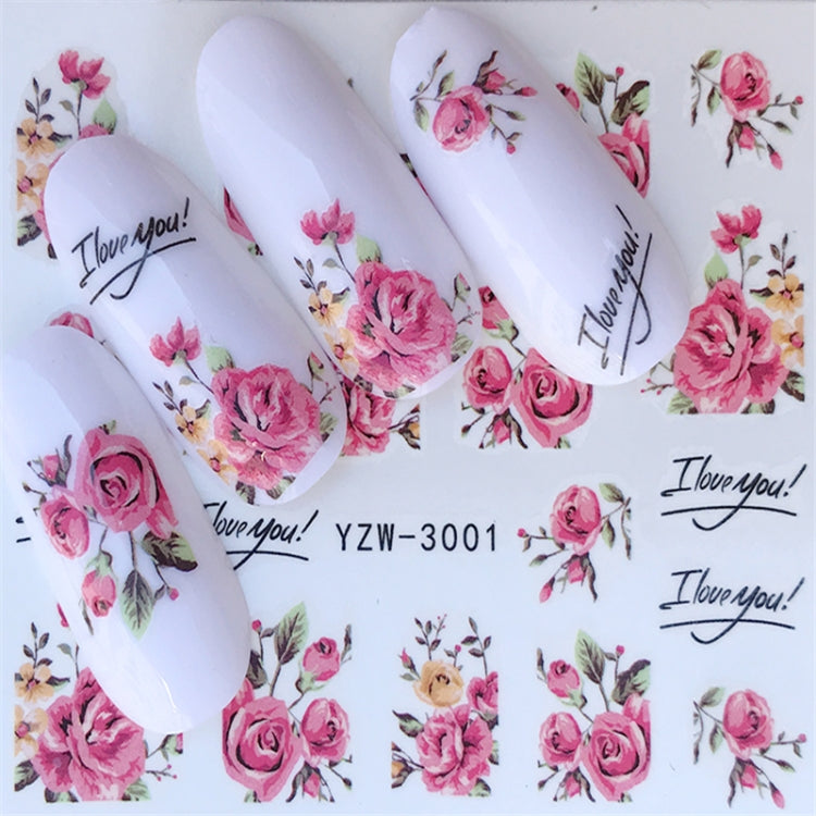 10 PCS Summer Colorful Nail Sticker Water Transfer Nail Decorations
