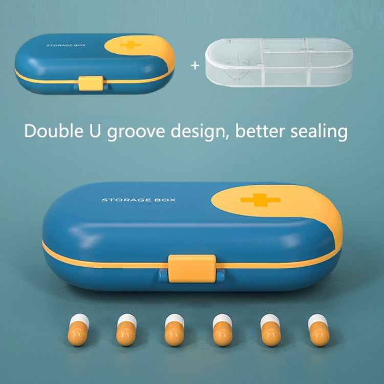 HW073 Portable Cut Medicine Large-capacity Pill Box Compartment Sealed Small Pill Box