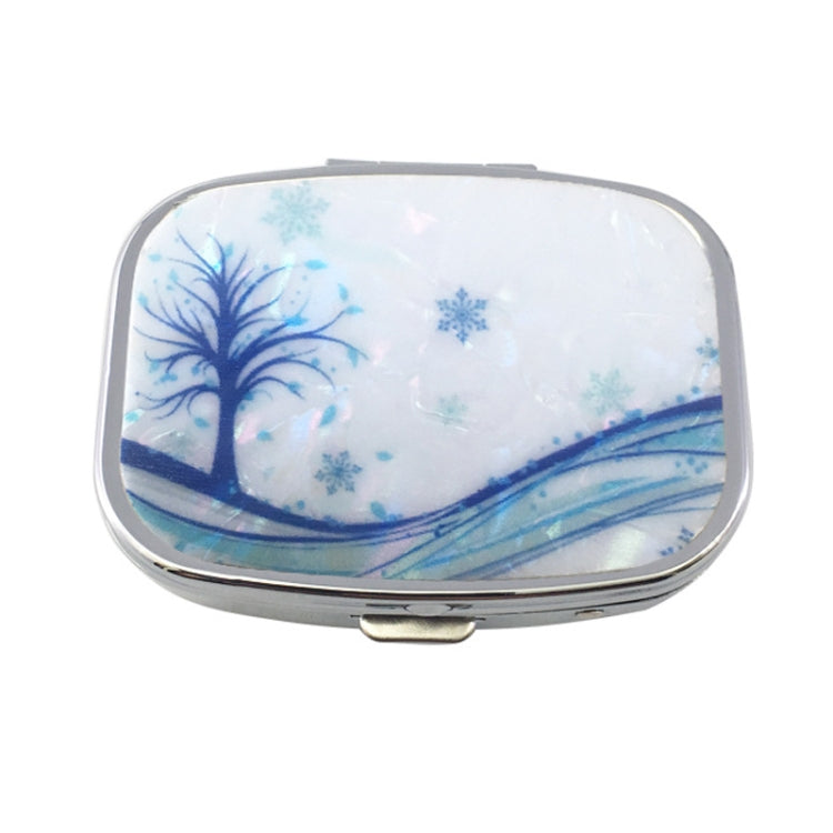 2 PCS Y10336 Two-Compartment Metal Portable Pill Box