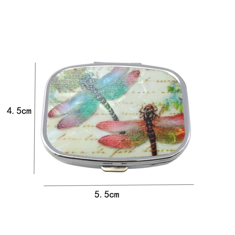 2 PCS Y10336 Two-Compartment Metal Portable Pill Box