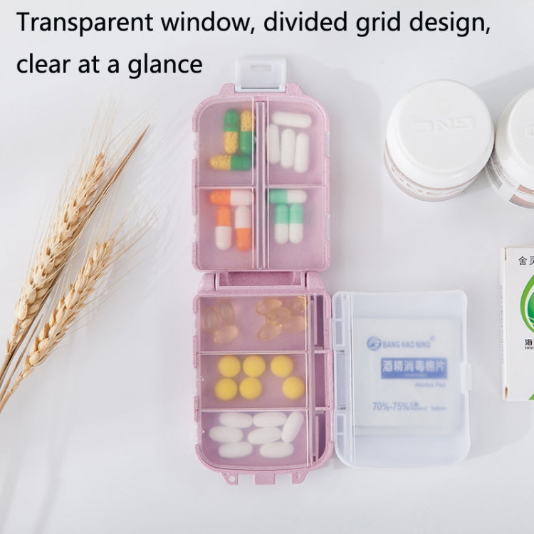 6 PCS C1617 Portable Dispensing Sealed Pill Box Wheat Straw Large-capacity Storage Box