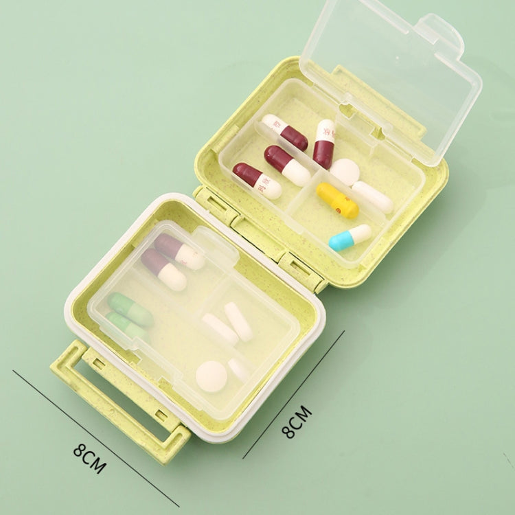 JS0018 Wheat Portable Sealed Pill Box with 6 Compartments For Pill Health Care Box