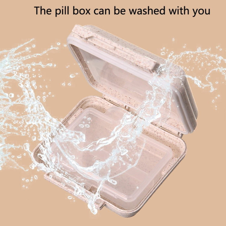 JS0018 Wheat Portable Sealed Pill Box with 6 Compartments For Pill Health Care Box