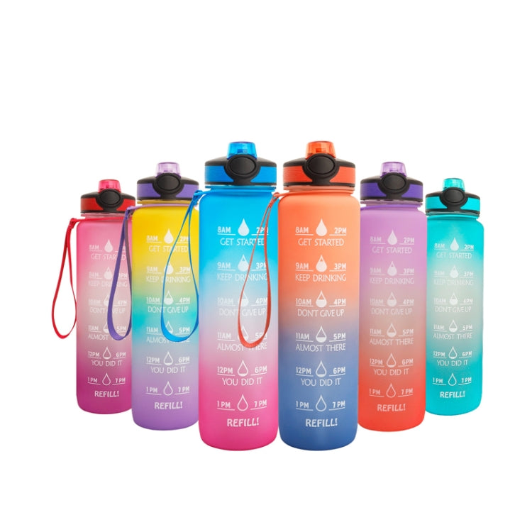 1L Tritan Plastic Gradient Color Cup Outdoor Large Capacity Sports Kettle
