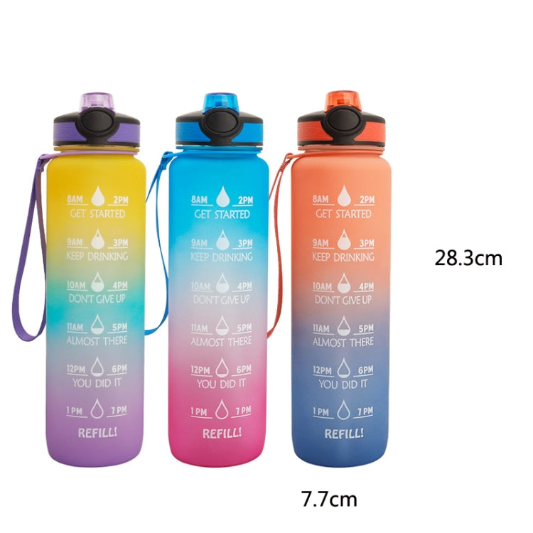 1L Tritan Plastic Gradient Color Cup Outdoor Large Capacity Sports Kettle