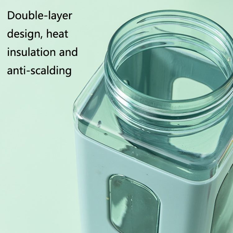 Square Plastic Water Cup with Straw Outdoor Sports Large-Capacity Portable Kettles, Colour: 700ml (White)