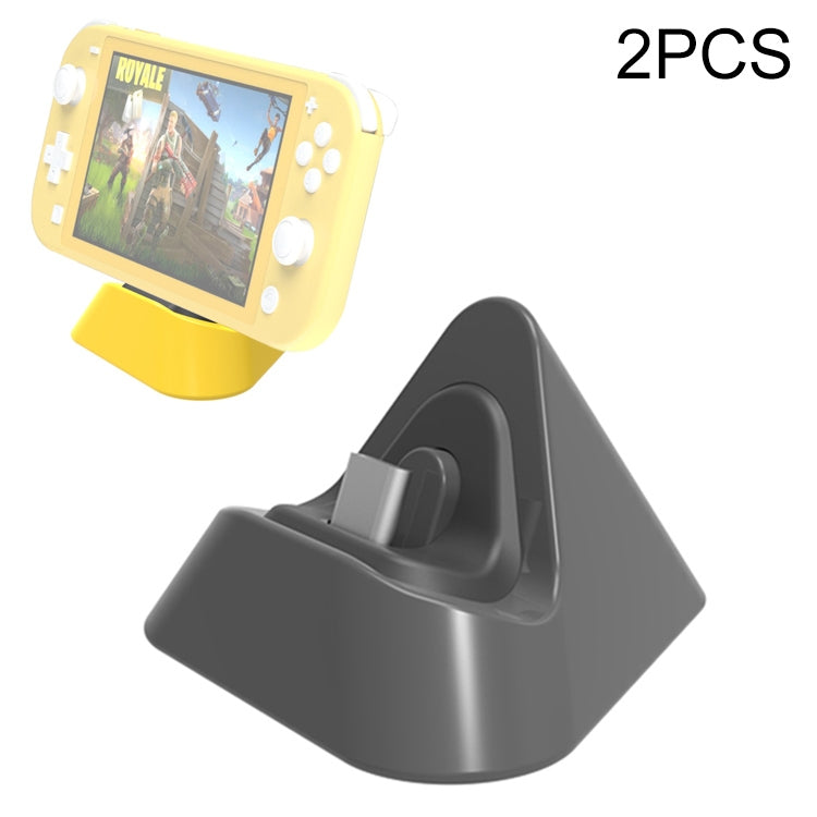 2 PCS DOBE TNS-19062 Host Charging Bottom Portable Triangle Game Console Charger For Switch / Lite