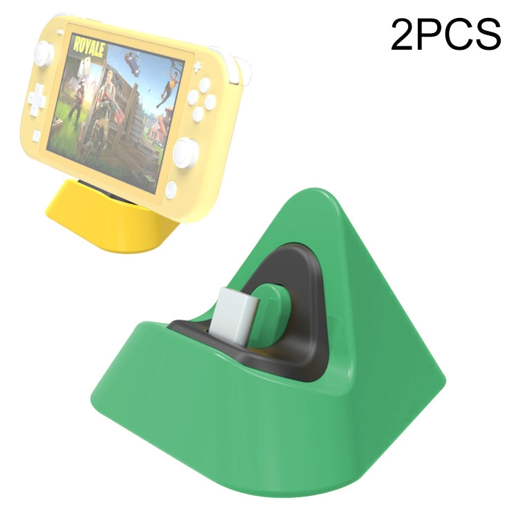 2 PCS DOBE TNS-19062 Host Charging Bottom Portable Triangle Game Console Charger For Switch / Lite