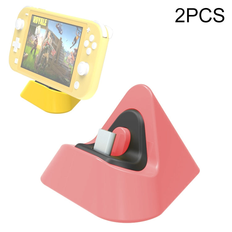 2 PCS DOBE TNS-19062 Host Charging Bottom Portable Triangle Game Console Charger For Switch / Lite