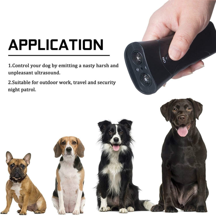 LED Flashlight Ultrasonic Dog Repeller Portable Dog Trainer