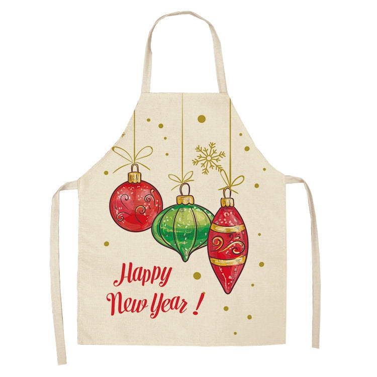 Fabric Linen Cleaning Apron Christmas Party Decoration Apron