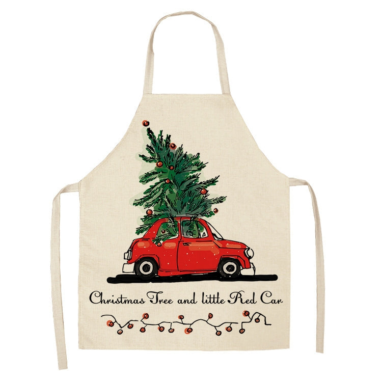 Fabric Linen Cleaning Apron Christmas Party Decoration Apron