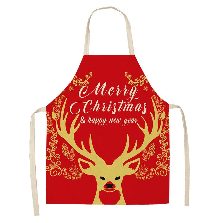 Fabric Linen Cleaning Apron Christmas Party Decoration Apron