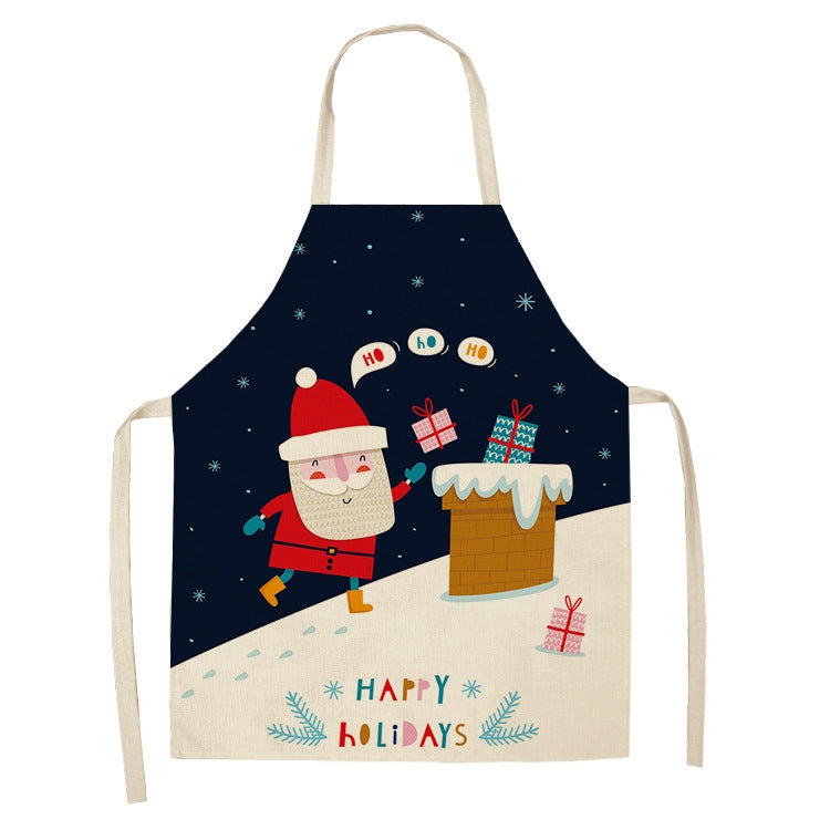 Fabric Linen Cleaning Apron Christmas Party Decoration Apron