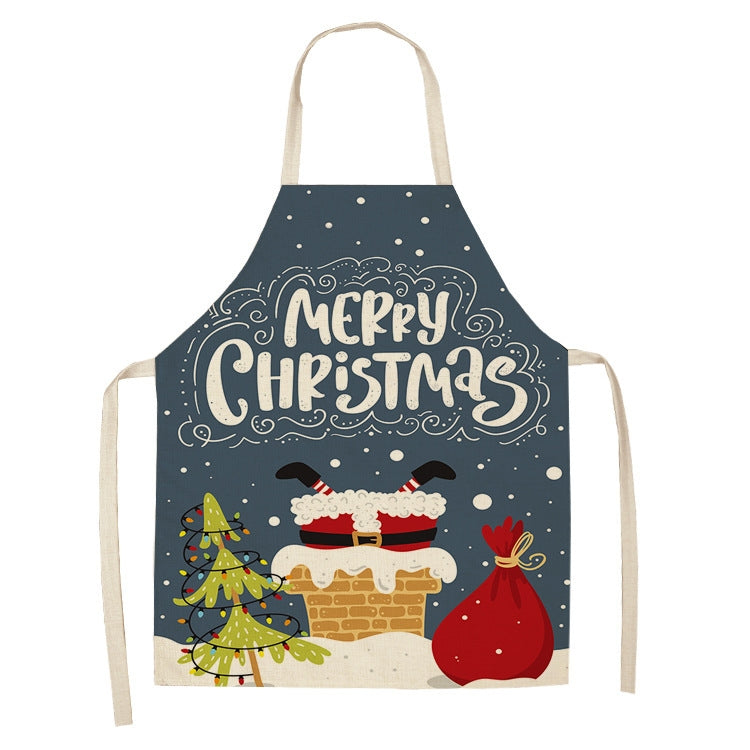 Fabric Linen Cleaning Apron Christmas Party Decoration Apron
