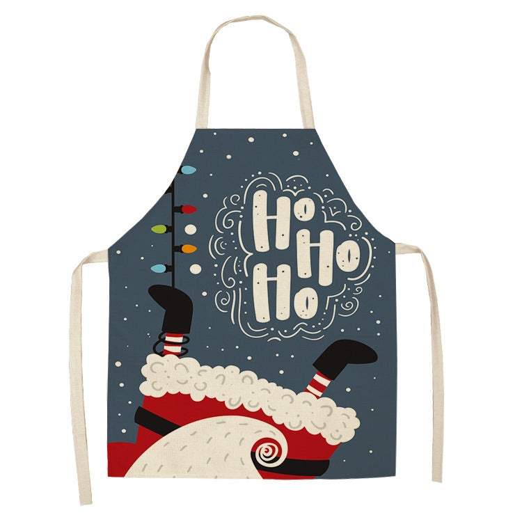 Fabric Linen Cleaning Apron Christmas Party Decoration Apron