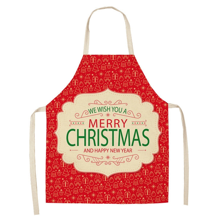 Fabric Linen Cleaning Apron Christmas Party Decoration Apron