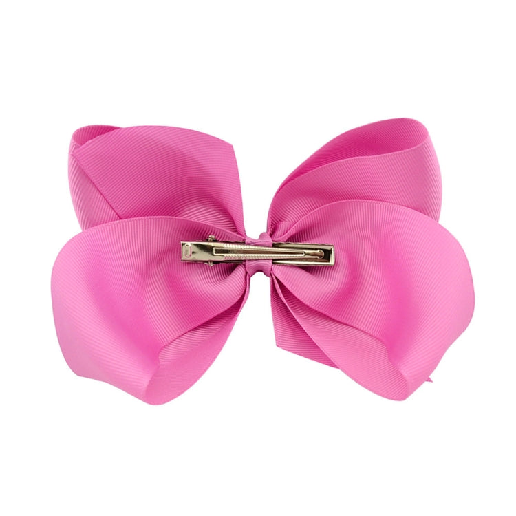 5 PCS 6 Inch Colorful Kids Girls Big Solid Ribbon Hair Bow Clips