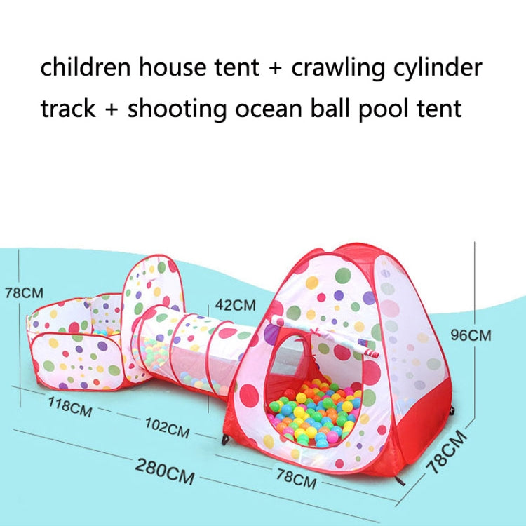 3 in 1 Children Tent Play House Tunnel Foldable Shooting Ocean Ball Pool Toy