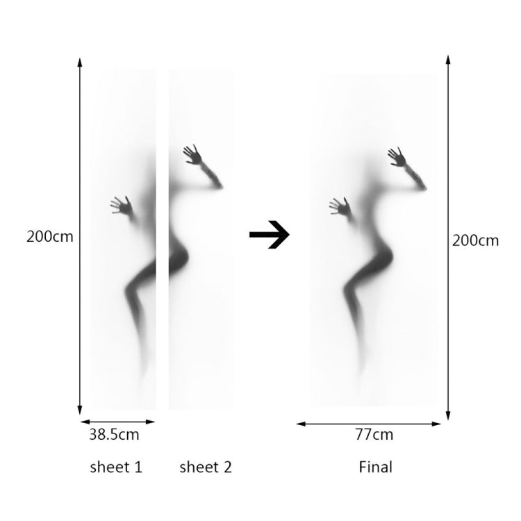 2 PCS/Set Silhouette Door Art Decor Home Creative DIY 3D Door Stickers Pattern for Wall Room Home Door Decor Decoration