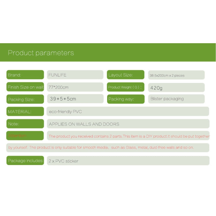 2 PCS/Set Silhouette Door Art Decor Home Creative DIY 3D Door Stickers Pattern for Wall Room Home Door Decor Decoration