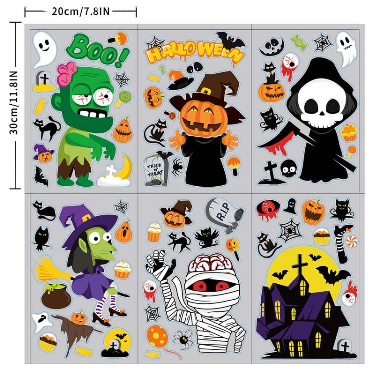 1 Sets SQ629 Halloween Electrostatic Window Stickers Party Decoration Glass Window Wall Double-Sided Stickers, Specification: 20x30cm