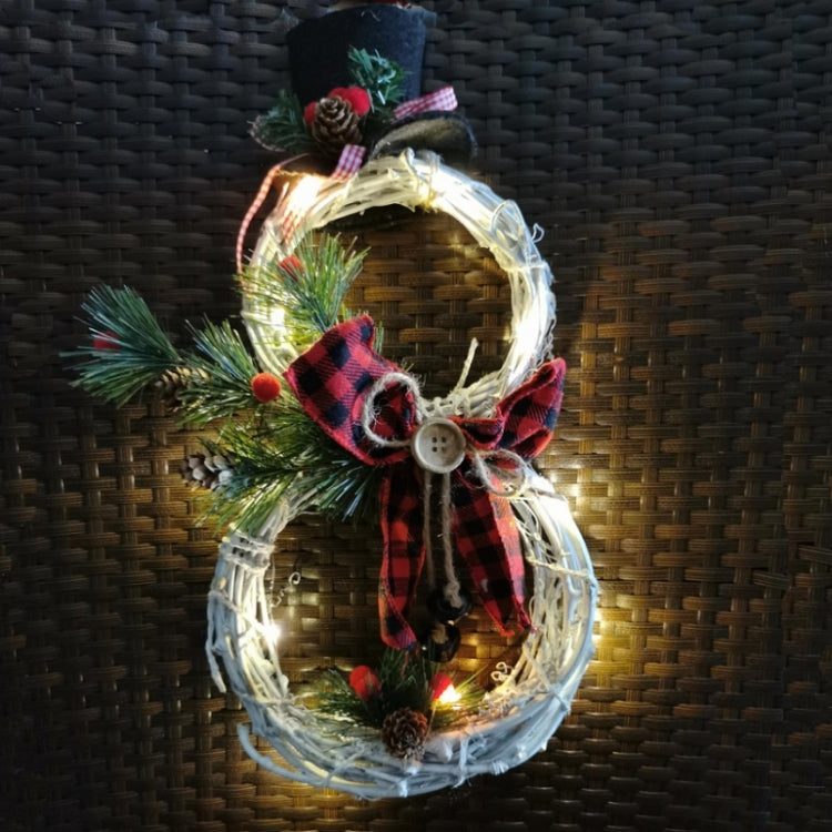 Christmas Vine Ring With Lights Pendant Christmas Tree Garland Home Decoration Props