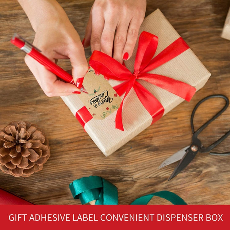 LG-210720-7050-008 Christmas Tree Kraft Paper Sticker Holiday Decoration Self-Adhesive Gift Tag