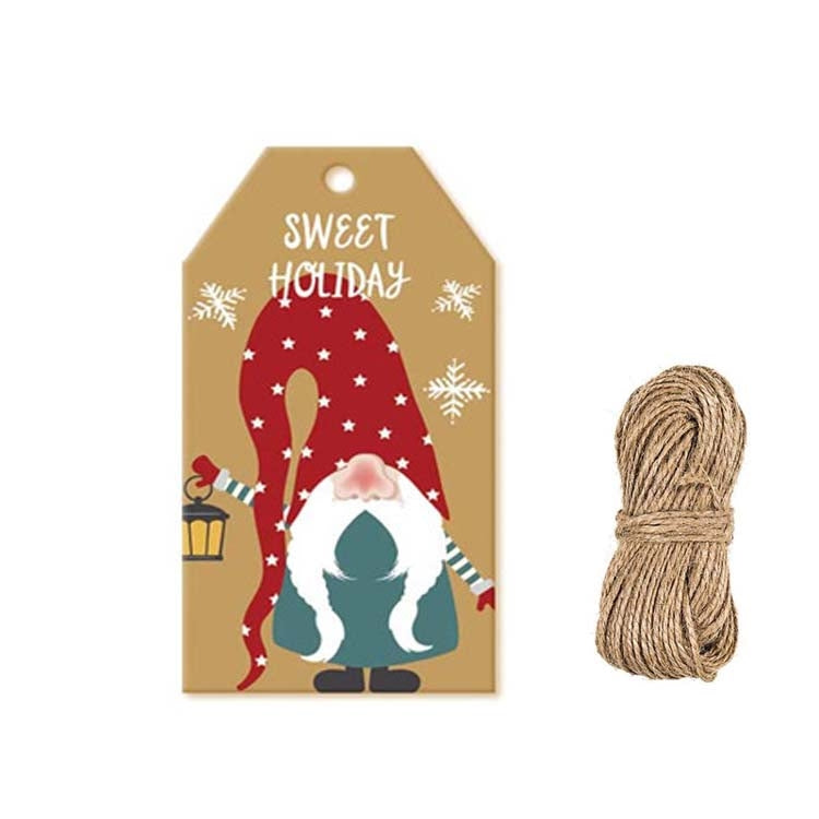 100pcs/Pack Christmas Decoration Kraft Paper Tag Card Label With Jute Twine