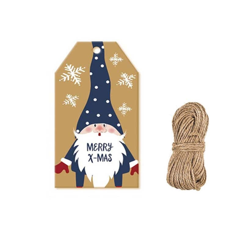 100pcs/Pack Christmas Decoration Kraft Paper Tag Card Label With Jute Twine