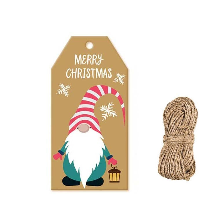 100pcs/Pack Christmas Decoration Kraft Paper Tag Card Label With Jute Twine