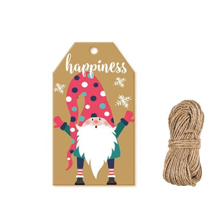 100pcs/Pack Christmas Decoration Kraft Paper Tag Card Label With Jute Twine