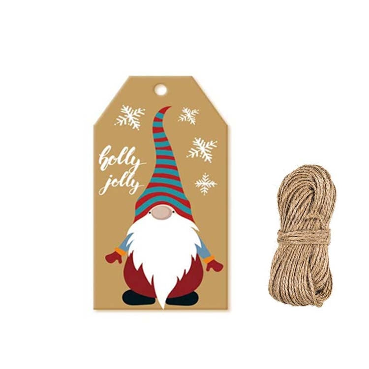 100pcs/Pack Christmas Decoration Kraft Paper Tag Card Label With Jute Twine