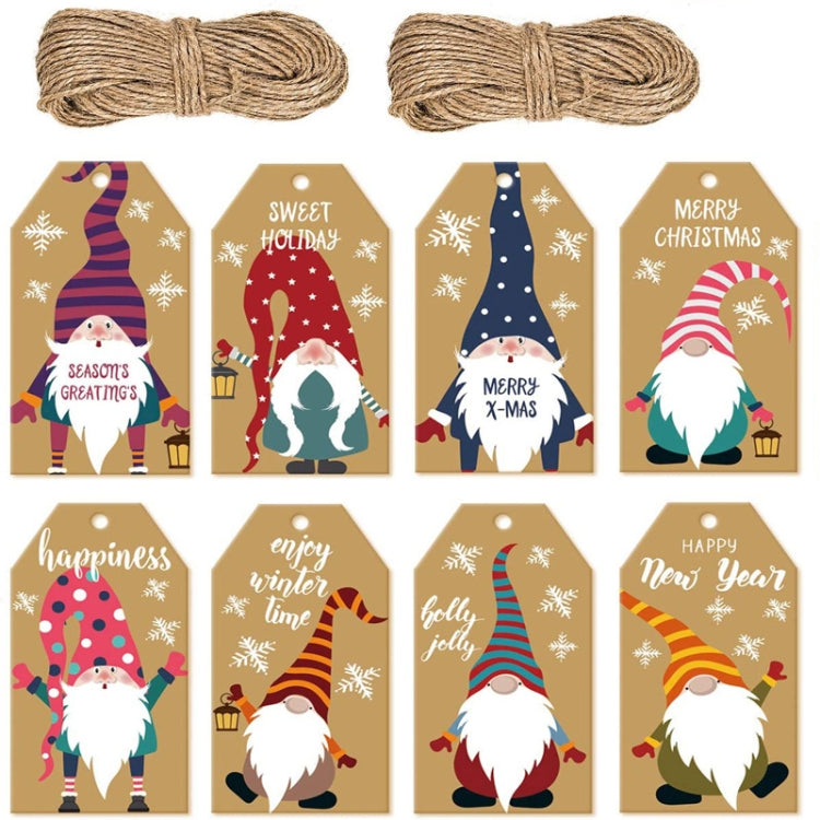100pcs/Pack Christmas Decoration Kraft Paper Tag Card Label With Jute Twine