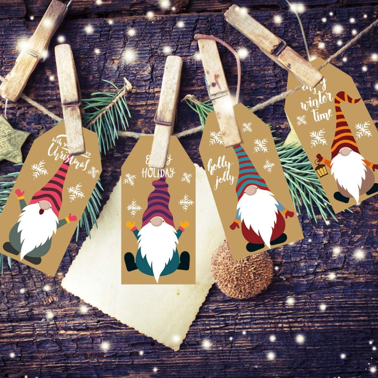 100pcs/Pack Christmas Decoration Kraft Paper Tag Card Label With Jute Twine