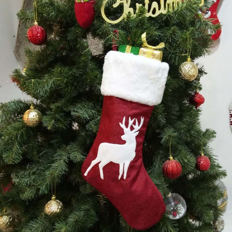 Embroidered Christmas Stocking Pendant Candy Gift Bag