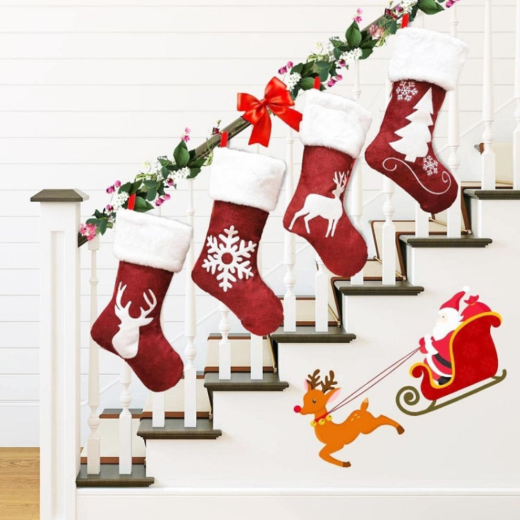 Embroidered Christmas Stocking Pendant Candy Gift Bag